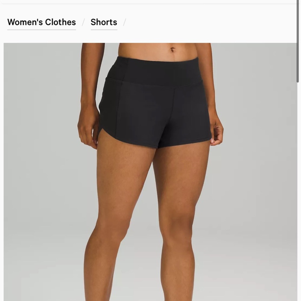 Lululemon speed up short black/grey